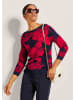 MADELEINE Strickpullover mit U-Boot-Ausschnitt in marine / rubinrot