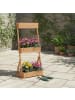relaxdays Vertikalbeet "3 Kästen" in Natur - (B)60 x (H)140 x (T)50 cm