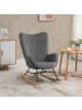 HOMCOM Schaukelsessel in Dunkelgrau & Natur 65L x 70B x 96H cm