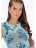 myMo ROCKS Women Top in aqua multicolor