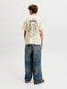 JACK & JONES Junior T-Shirt Kurzarm Jorvacation Bio-Baumwolle in antique white