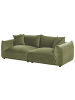 Beliani 3-Sitzer Sofa LUVOS in Grün/Braun - (W) 220 x (H) 75 x (L) 104 cm