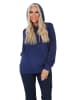 NORMANN Schlafanzug langarm Frottee Oberteil Pyjama Hoodie in marine