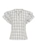 CULTURE Kurzarm-Bluse CUcalista Relaxed fit in White Check