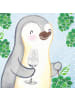 Mr. & Mrs. Panda wein glas Pinguin Lolli mit Spruch in Transparent