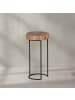 KADIMA DESIGN Beistelltisch AKOLA Massiv-Holz Wohnzimmer-Tisch Metallbeine in Akazie