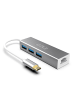 Inca INCA USB-C HUB Type-C-Hub X4: USB 3.0, Ethernet RJ45 Multiplexer in Silber
