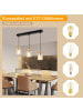 ZMH Pendelleuchte in schwarz 3-flammige E27 vintage Glas und Holz