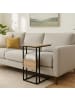 relaxdays Beistelltisch in Hellbraun/Schwarz - (B)55 x (H)60 x (T)36 cm