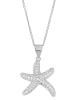 Adeliás Damen Anhänger – Stern Anhänger aus 925 Silber mit Zirkonia in silber