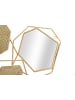Mauro Ferretti Geometrischer Wandspiegel aus goldfarbenem Metall, 91 x 4 x 52 cm