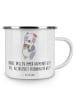 Mr. & Mrs. Panda Emaille Tasse Beste Freundin mit Spruch in Weiß