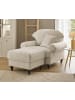 Furn.Design Sessel-Set beige Landhaus, Loungesessel inklusive Hocker