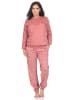 NORMANN Langarm Kuschel Interlock Schlafanzug Langarm Tupfen Optik - 87238 in altrose