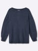 sheego Langarm-Pullover in tiefblau-meliert