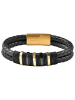 Adeliás Unisex Armband – Lederarmband aus Leder 19 cm in schwarz