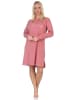 NORMANN Langarm Kuschel Interlock Nachthemd Frontprint - 87669 in altrose