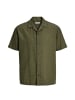 Jack and Jones Hemd Summer Linen Blend Resort Shirt in Oliv