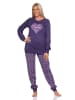 NORMANN Schlafanzug Pyjama langarm Bündchen Sterne - 81624 in lila