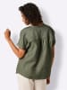 creation L Leinen-Bluse in khaki-meliert