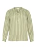 KAFFE curve Langarm-Bluse KCsida in Oil Green/ Moonstruck Stripe