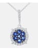 Diamant L'éternel Halskette mit Anhänger aus 375 Weißgold mit Diamant mit Saphir