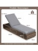 COSTWAY Sonnenliege Gartenliege Polyrattan mit Auflage in Grau