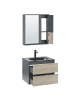 Beliani 3-tlg Badezimmerschrank TERUEL in Grau/Braun