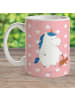 Mr. & Mrs. Panda Kindertasse Einhorn Teddy ohne Spruch in Rot Pastell