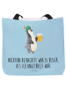 Mr. & Mrs. Panda Shopper Pinguin Bier mit Spruch in Eisblau