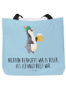 Mr. & Mrs. Panda Tasche Pinguin Bier mit Spruch in Eisblau