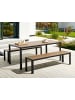 Beliani 3-tlg Gartentisch Set NARDO in Braun/Schwarz