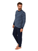 NORMANN langarm Schlafanzug Bündchen Pyjama Streifen - 88054 in marine1