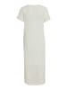 Vila Mesh-Kleid mit Kurzarm und durchsichtigem Saum in Weiß