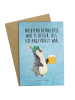 Mr. & Mrs. Panda Glückwunschkarte Pinguin Bier mit Spruch in Eisblau