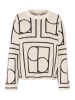 Soaked in Luxury Strickpullover SLSelta Gerade Passform in Whisper White w Black Monogram