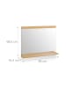 relaxdays Wandspiegel in Natur - (B)90 x (H)68,5 x (T)16,5 cm