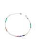 Adeliás Damen Armband aus Edelstahl mit Strass Steinchen 17 cm in silber