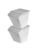 SmartStore 2er-Set Aufbewahrungsbox Collect Stack-it Weiß/Grau 51L