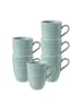6er Set Kaffeebecher Beat Color Glaze in Arktisblau 350 ml