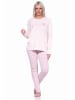 NORMANN langarm Schlafanzug Pyjama allover Druck in rosa