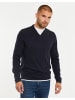 Threadbare V-Pullover THB Jumper BRAMWELL V-Neck in blau-schwarz