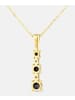 Diamant L'éternel Kette mit Anhänger, mit schwarzer Saphir, 375 Gelbgold