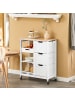 SoBuy Küchenwagen in Weiß und Natur - (B)68 x (H)85 x (T)38cm