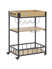 Beliani Servierwagen HULLET in Schwarz/Braun - (W) 62 x (H) 89 x (L) 37 cm