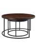 home24 home24 Couchtisch (2er Set) - Walnuss - MDF furniert & Metall - 80.0 x 45.0 x 80.0 cm in Walnuss