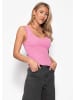 SASSYCLASSY Tank Top mit Bogenkante in Rosa