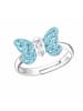 schmuck23 Ring 925 Silber Schmetterling in Hellblau