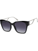 styleBREAKER Sonnenbrille in Schwarz-Silber / Grau Verlauf