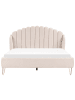 Beliani Doppelbett AMBILLOU in Beige/Gold - (W) 177 x (H) 126 x (L) 214 cm
